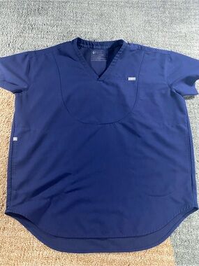 Figs Set Leon Scrub Top Large Navy Blue Professional Medical